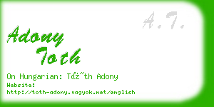 adony toth business card